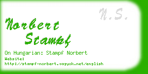 norbert stampf business card